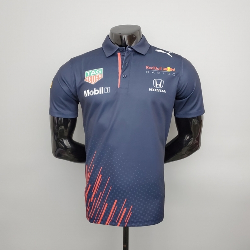 2020-2021 Red Bull Mercedes Black Formula One Racing Shirts-805