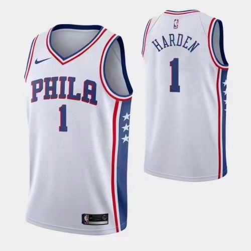 NBA Philadelphia 76ers White V Collar #1 Jersey