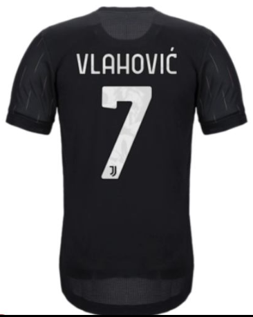 2021-22 Juventus 2nd Away Black #7 (vlahović)Thailand Soccer Jersey AAA-709