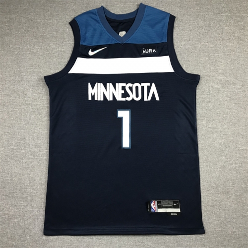 NBA Minnesota Timberwolves Blue & Black # Jersey