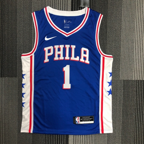 NBA Philadelphia 76ers Blue V Collar #1 Jersey-311