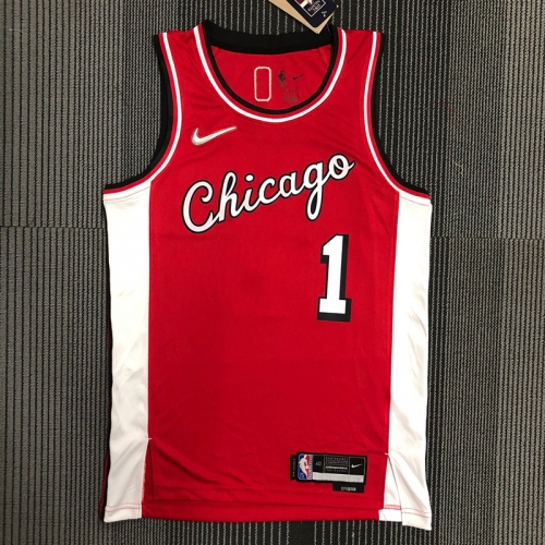 2022 City Version NBA Chicago Bull Red #1 Jersey-311