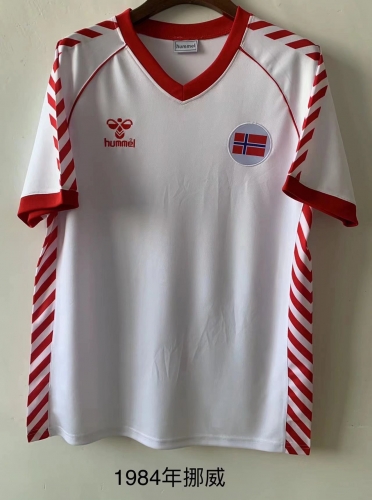 1984 Retro Version Norway Away White Thailand Soccer Jersey-709