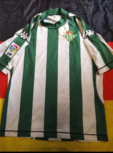02-03 Retro Version Real Betis Home White and Green Thailand Soccer Jersey AAA-710