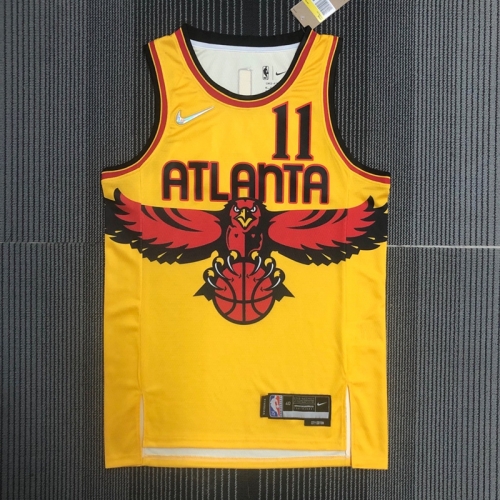 2022 City Version Atlanta Hawks Yellow #11 Jersey-311