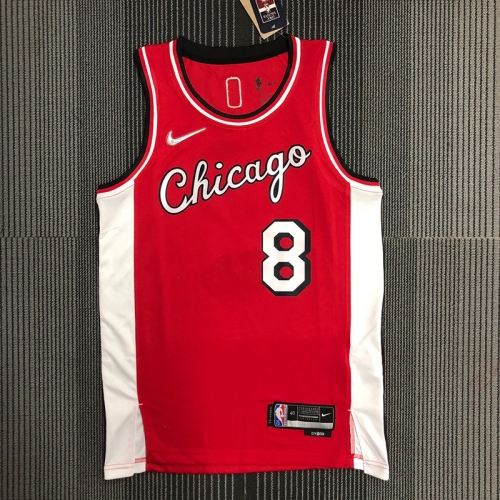2022 City Version NBA Chicago Bull Red #8 Jersey-311