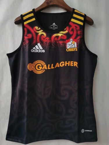 2022 Season Chiefs Gray & Black Thailand Rugby Shirts Vest-805