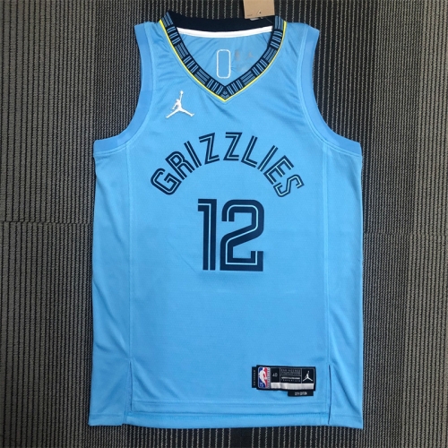 75th Feiren Version NBA Memphis Grizzlies Blue #12 Jersey-311