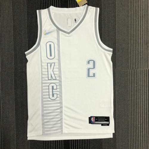 2022 City Version NBA Oklahoma City Thunder White #2 Jersey-311