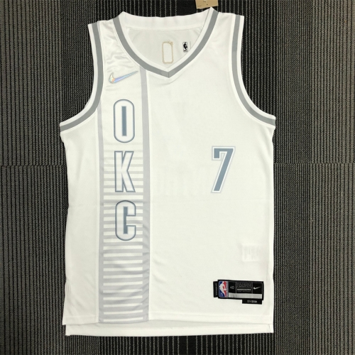 2022 City Version NBA Oklahoma City Thunder White #7 Jersey-311