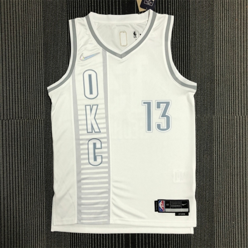 2022 City Version NBA Oklahoma City Thunder White #13 Jersey-311