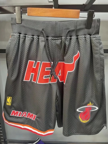 Miami Heat Gray NBA Shorts-805