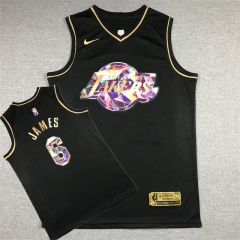 Diamond Version NBA Los Angeles Lakers Black #6 Jersey