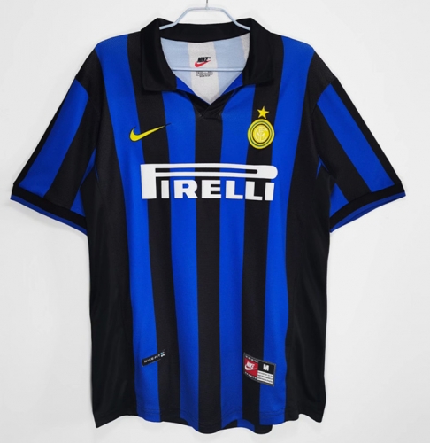 1998-99 Retro Version Inter Milan Home Blue & Black Thailand Soccer Jersey AAA-710/601/811