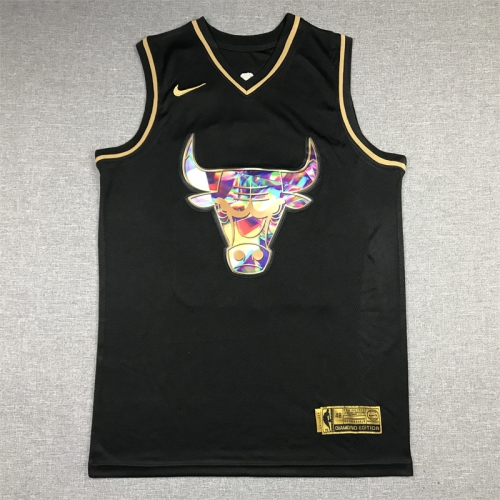 Diamond Version NBA Chicago Bull Black #23 Jersey