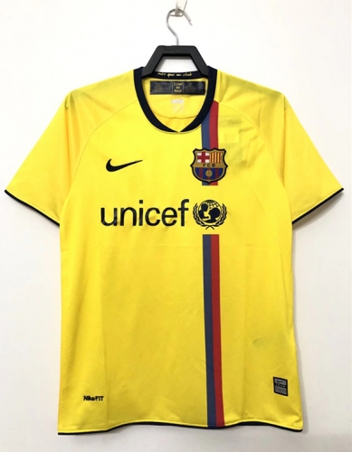 08-09 Retro Version Barcelona Away Yellow Thailand Soccer Jersey AAA-811/601