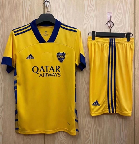 2021-22 BOCA Juniors 2nd Away Yellow Soccer Uniform-TJ