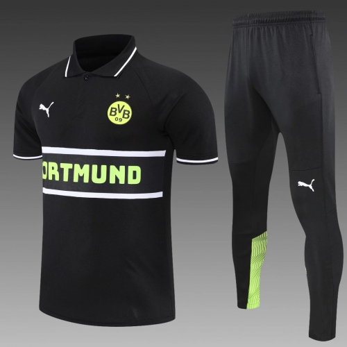 2021-22 Borussia Dortmund Black Thailand Polo Uniform-PO