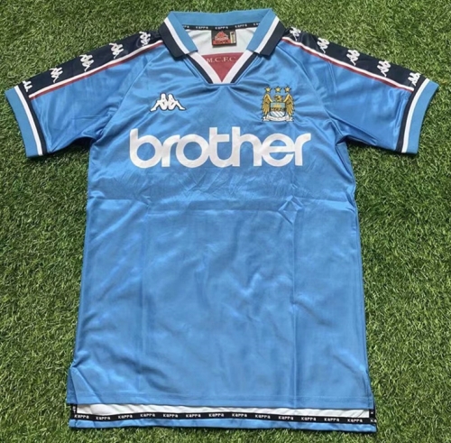 1998-99 Retro Version Manchester City Home Blue Thailand Soccer Jersey AAA-407