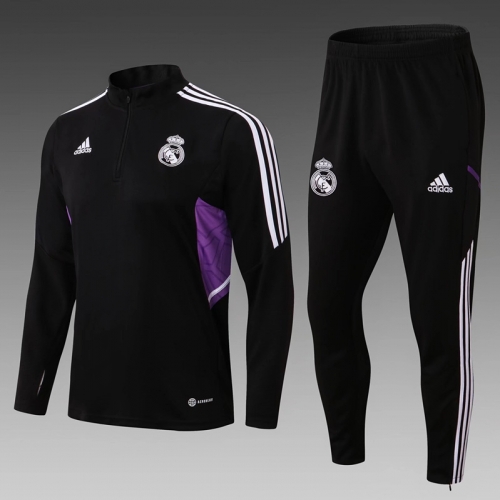 2022/23 Real Madrid Black Thailand Tracksuit Uniform-411/801
