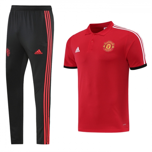 2021-2022 Manchester United Red Shorts-Sleeve Thailand Soccer Tracksuit Uniform-LH