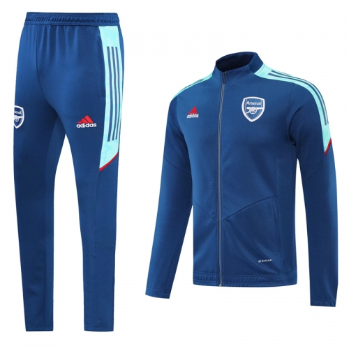 2021-2022 Arsenal Cai Blue Soccer Jacket Uniform-LH