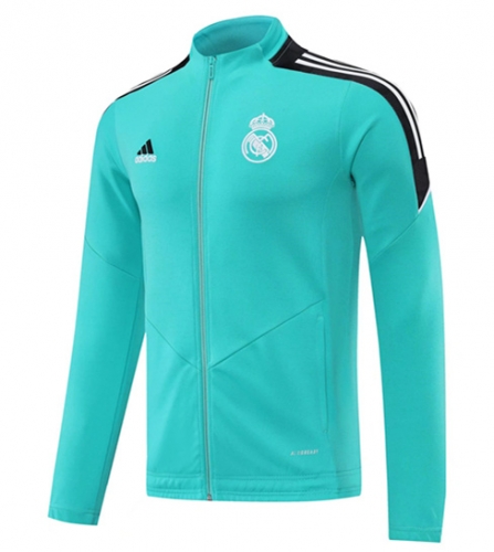 2021-2022 Real Madrid Sky Blue Soccer Jacket Top-LH