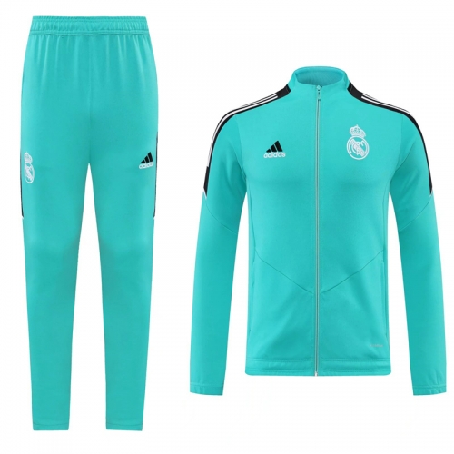 2021-2022 Real Madrid Sky Blue Soccer Jacket Uniform-LH