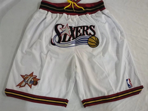 2021-2022 NBA Philadelphia 76ers White Shorts-805