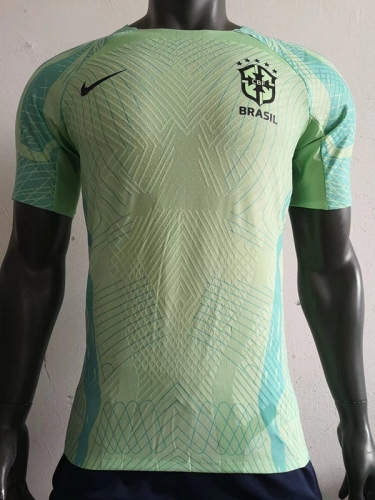 Player Version 2022-23 Brazil Yellow & Green Thailand Training Soccer Jersey-703