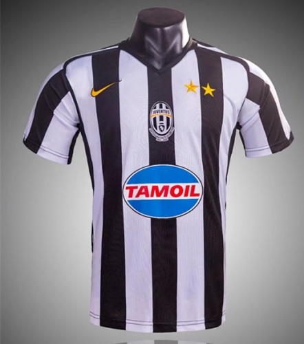 05-06 Retro Version Juventus Home Black & White Thailand Soccer Jersey AAA-1041