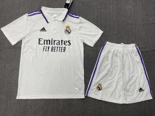 2022-23 Real Madrid Home White Kids/Youth Soccer Uniform-KS/507