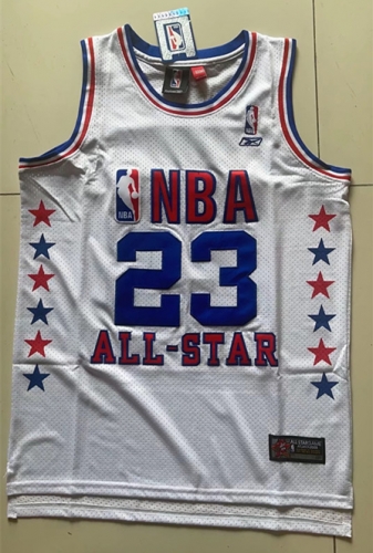 All Star Retro Version Jordan NBA White #23 Jersey-805