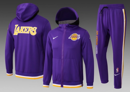 2021-2022 NBA Lakers Purple With Hat Jacket Uniform With Hat-815