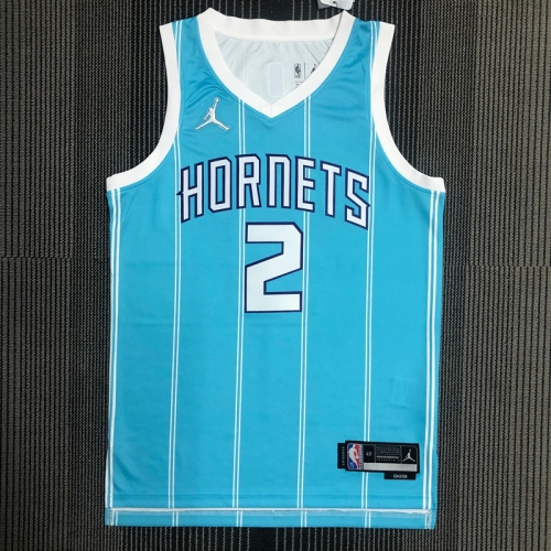 75th Commemorative Edition NBA Charlotte Hornets Blue #2 Jersey-311