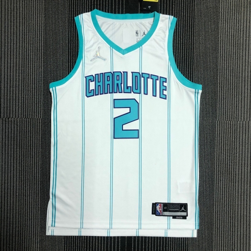 75th Commemorative Edition NBA Charlotte Hornets White #2 Jersey-311