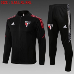 2021-22 Sao Paulo Black Thailand Soccer Jacket Uniform-815