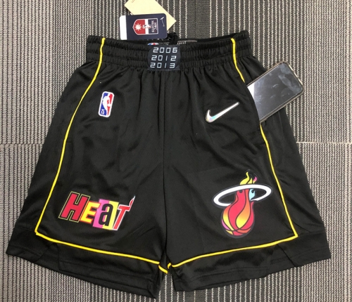 City Version Miami Heat Black NBA Shorts-311