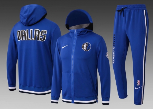 2021-2022 NBA Dallas Mavericks CaiBlue With Hat Jacket Uniform With Hat-815