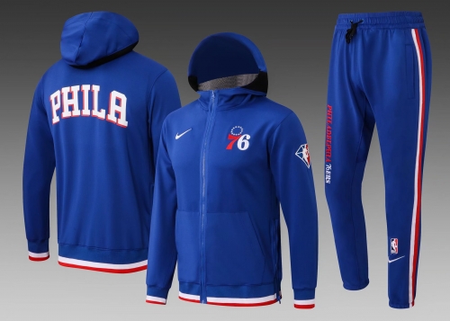 2021-2022 NBA Philadelphia 76ers CaiBlue Soccer Jacket Top With Hat-815