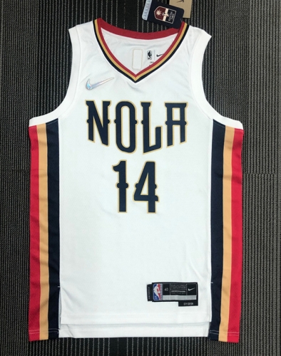 2022 Season City Version NBA New Orleans Pelicans White #14 Jersey-311