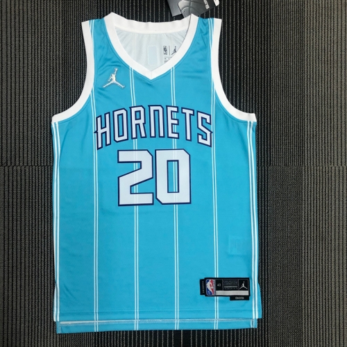 75th Commemorative Edition NBA Charlotte Hornets Blue #20 Jersey-311