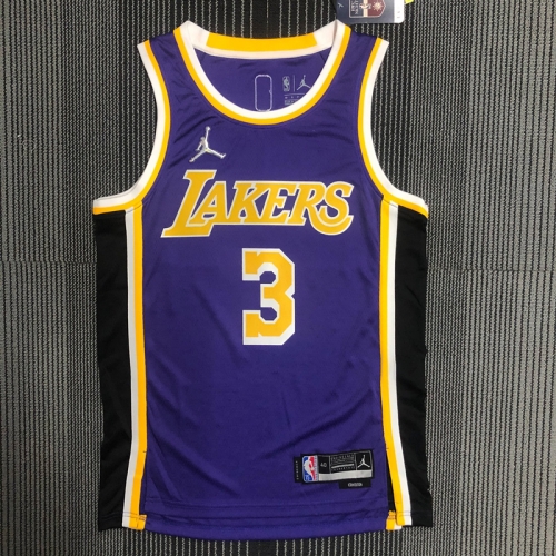 75th Feiren LImited Version NBA Los Angeles Lakers Blue #3 Jersey-311