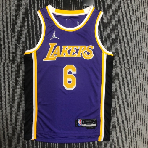 75th Feiren LImited Version NBA Los Angeles Lakers Blue #6 Jersey-311