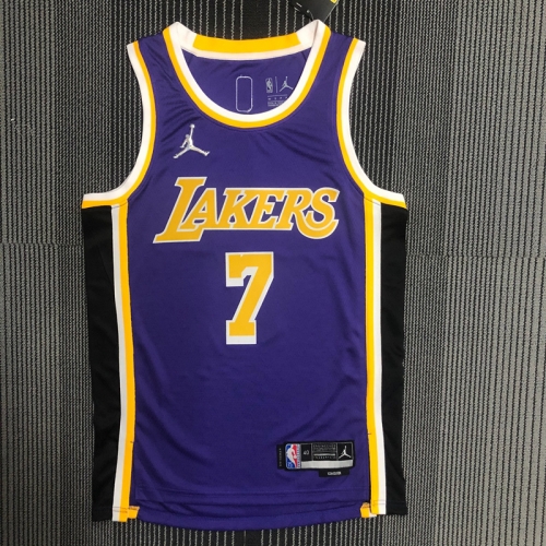 75th Feiren LImited Version NBA Los Angeles Lakers Blue #7 Jersey-311