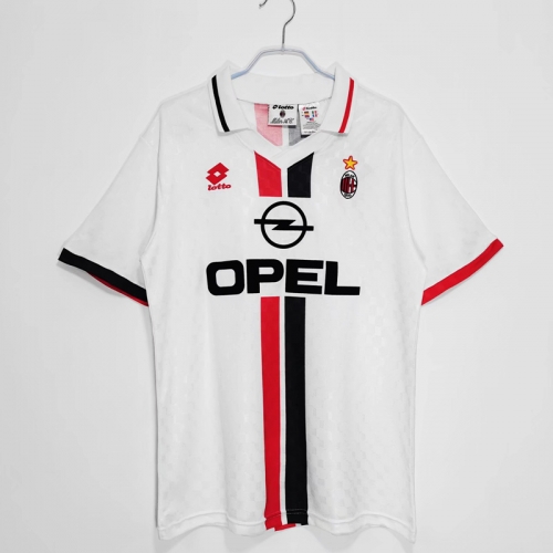 1995-96 Retro Version AC Milan Away White Thailand Soccer Jersey AAA-710/709/503