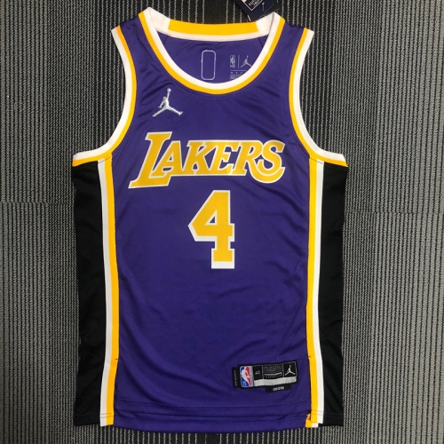 75th Feiren LImited Version NBA Los Angeles Lakers Blue #4 Jersey-311