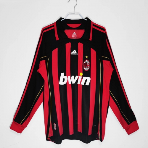 2006-07 Retro version AC Milan Home Red & Black LS Thailand Soccer Jetsey AAA-710/SL/503