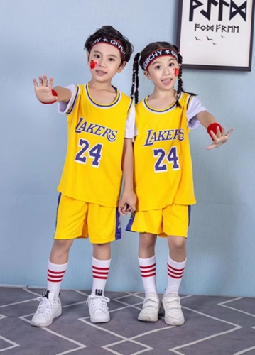 Los Angeles Lakers Yellow #24 NBA Kids/Youth Uniform-SN