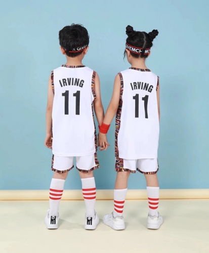 Brooklyn Nets White #11 NBA Kids/Youth Uniform-SN